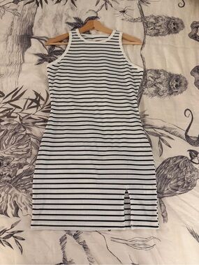 Classic Striped Tank Dress - Black & White